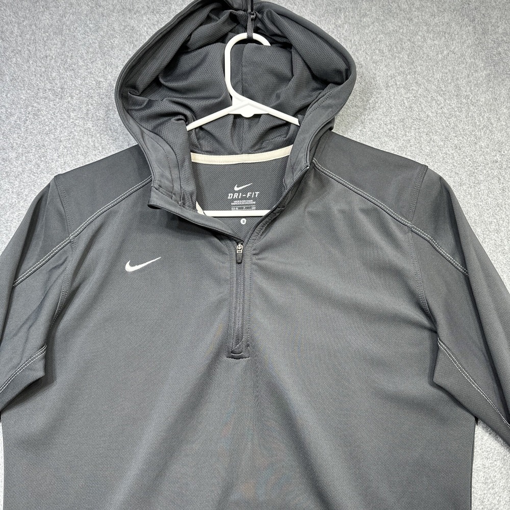 Nike Hoodie Women Small Gray 1/4 Zip Pullover Running Dri Fit Stretch Active Gym - Picture 3 of 12